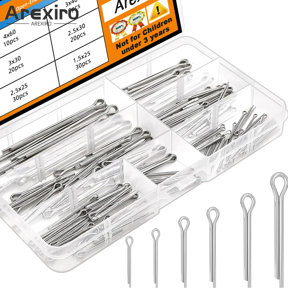 120Pcs 304 Stainless Steel Cotter Pins Hanging Pin Clip Tractor Cotter Pin is Used for Hanging Pin Lock Systems Trucks