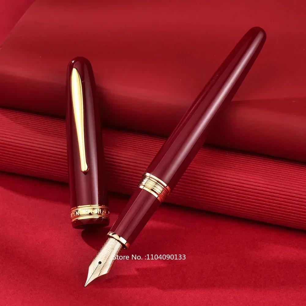 

Hongdian 1841 Resin Fountain Pen Iridum EF/F Nib with Converter Red / Black Office Business Business Writing Ink Pen