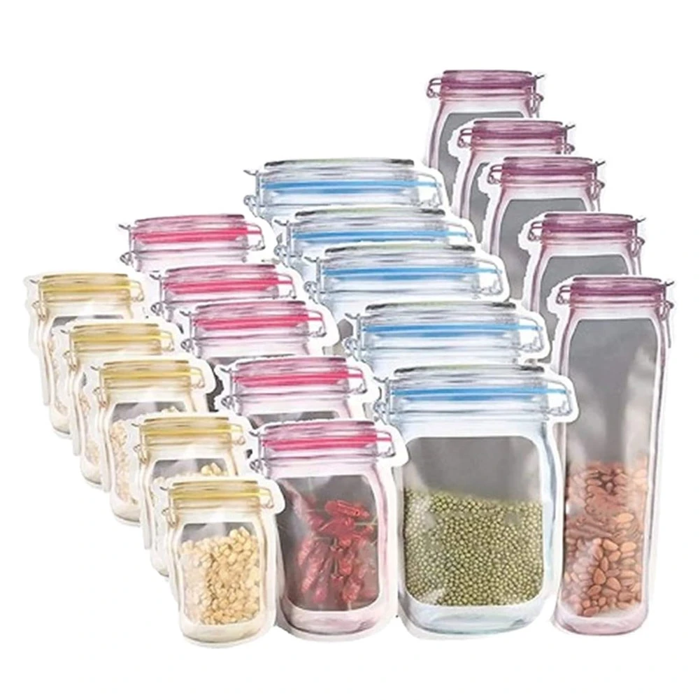 N38R_Tas Ritsleting Botol Mason yang Dapat Digunakan Kembali Tas Ritsleting Botol Mason