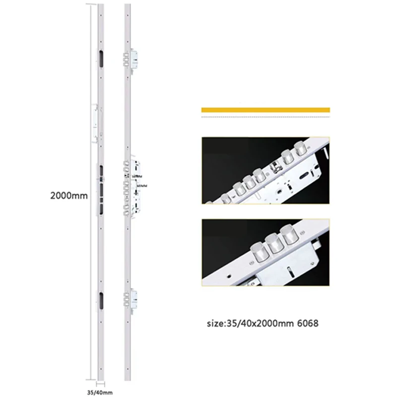 Imagem -02 - Mortise Multiponto Longo para Porta Doméstica Fechadura e Porta Externa 6068