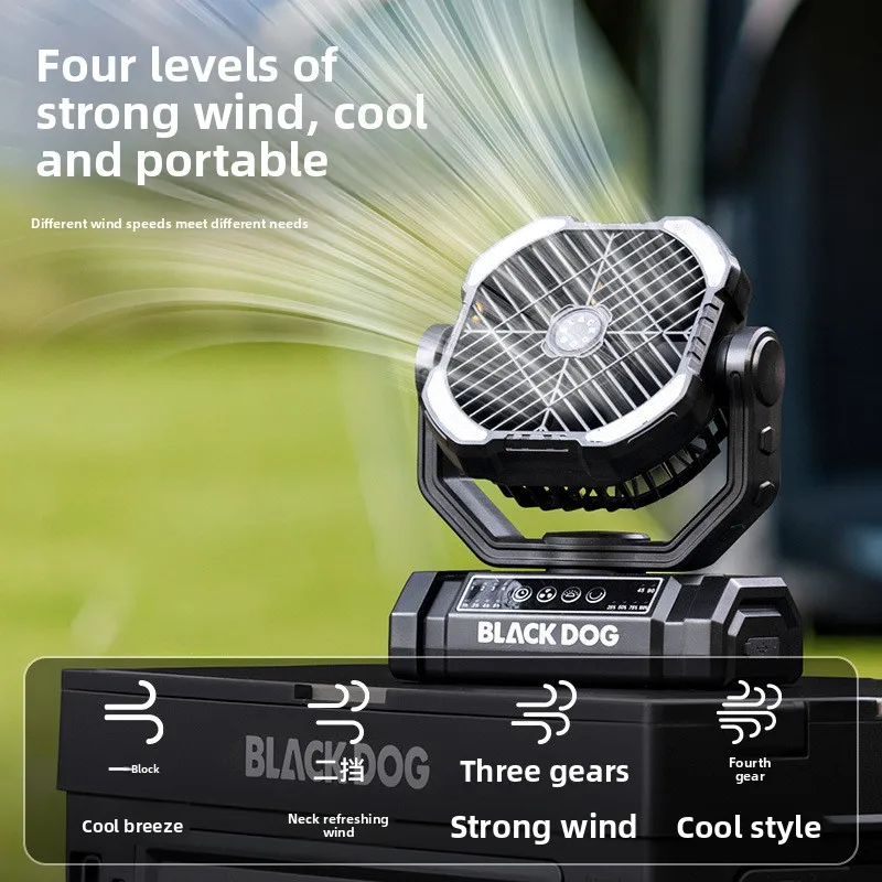 بلاك دوج ضوء التخييم قابلة للشحن خفيفة الوزن في الهواء الطلق التخييم سطح المكتب مروحة صغيرة التبريد الصغيرة التكتيكية الجديدة المحمولة حمل على #3