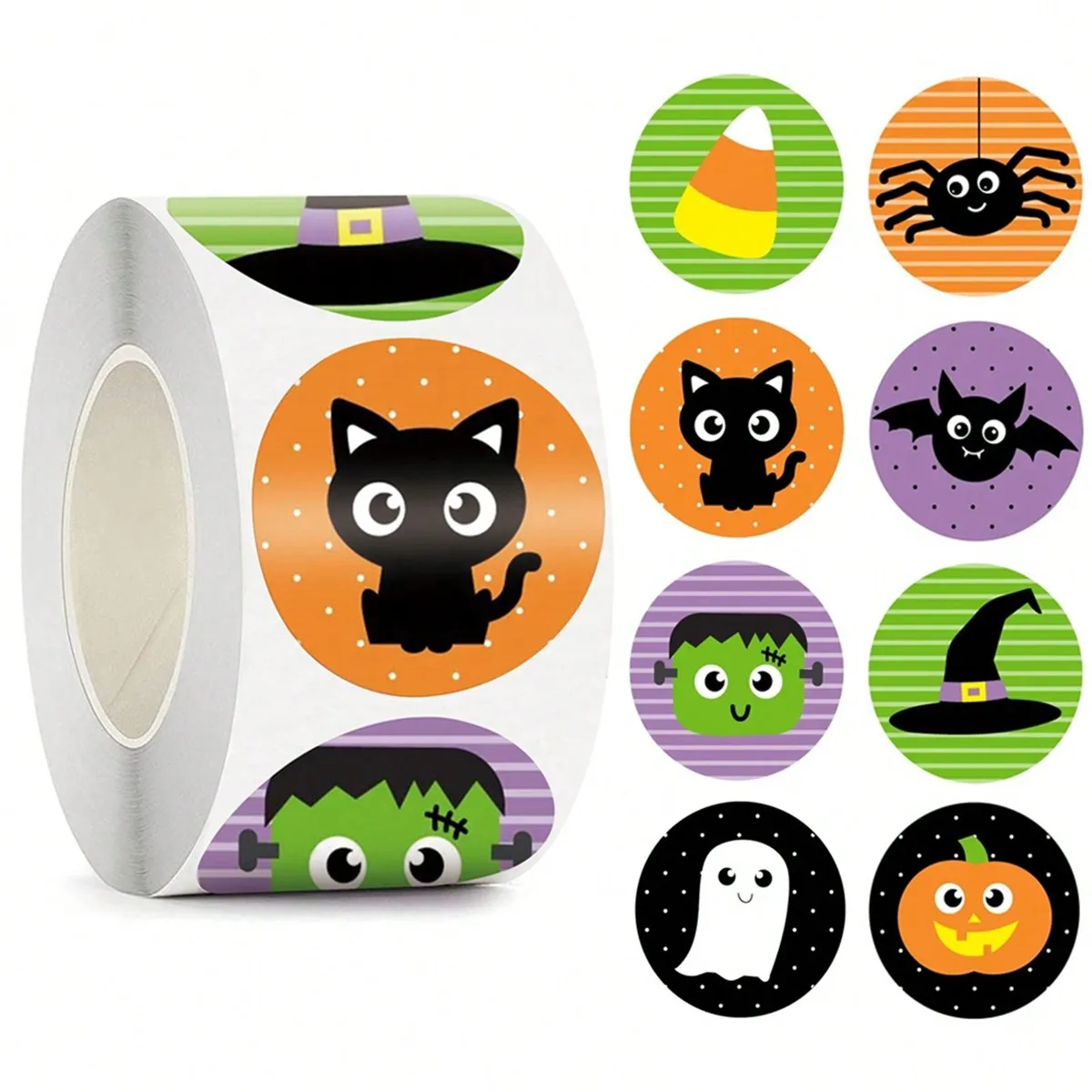 500 stks Halloween Bat Stickers Roll Laser Zwarte Vleermuis Waterdicht 3 Ontwerpen Glitter Zelfklevende Stickers voor Halloween Party