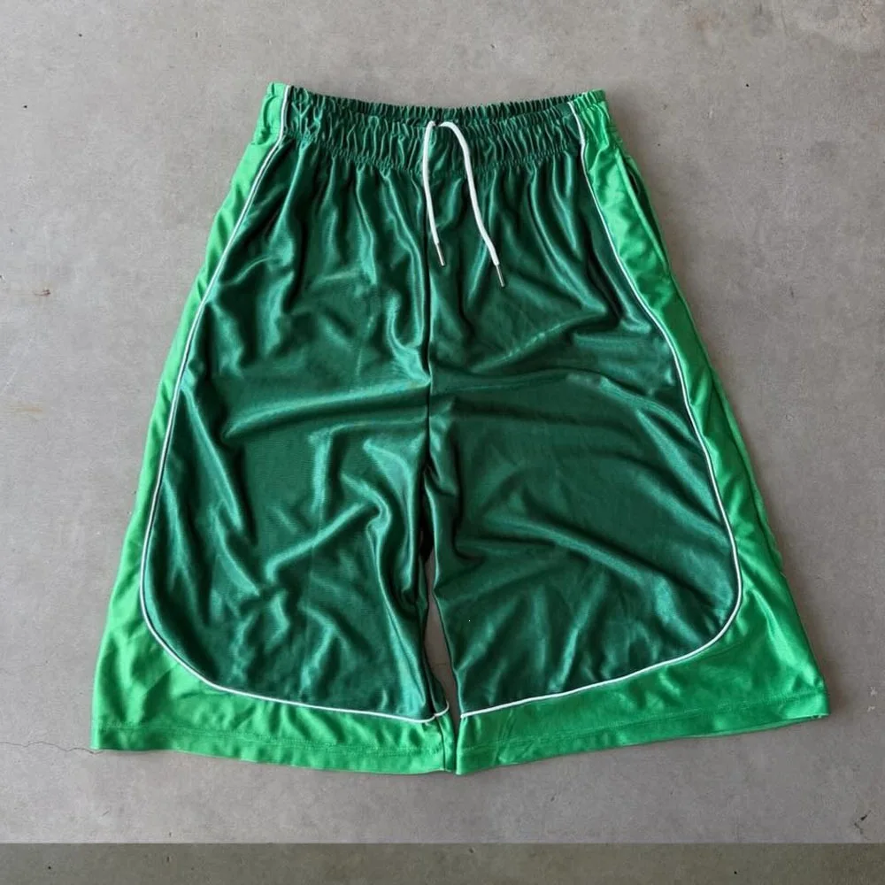 Retro-Hose in kontrastfarbenem, leuchtendem Design, 7 Zoll lang, mit Kordelzug und elastischem Bund, weiten Beinen und lockerer Passform, Sportshorts. – Detail 5