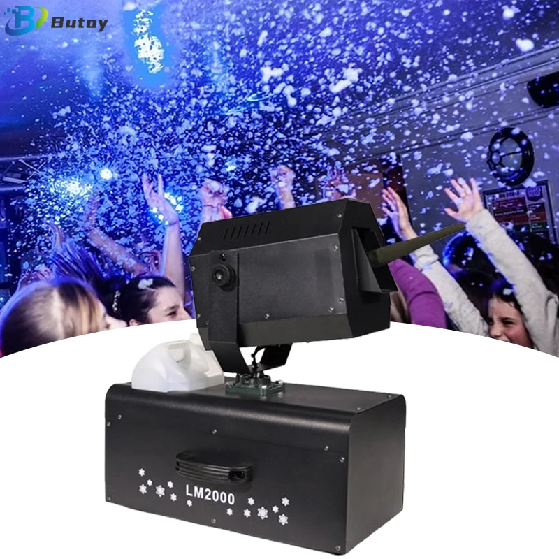 

2000W Fiesta Artificial Snowflake Machine 90° Moving Head Outdoor Party Snow Bubble Jet for Christmas Wedding Stage Snow Sprayer