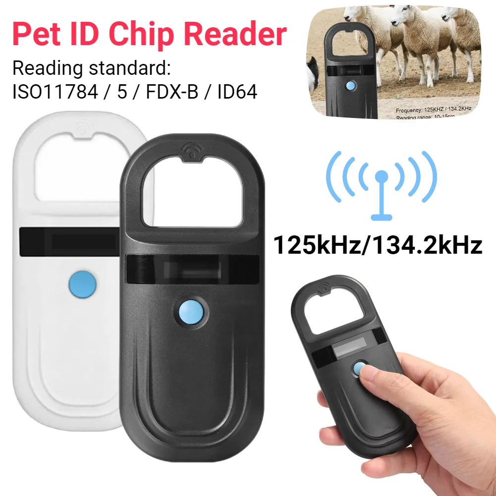 

Pet Microchip Scanner Handheld Micro Chip Reader Scanner 134.2kHz 125kHz Pet Chip ID Scanner for ISO 11784/11785 FDX-B and ID64