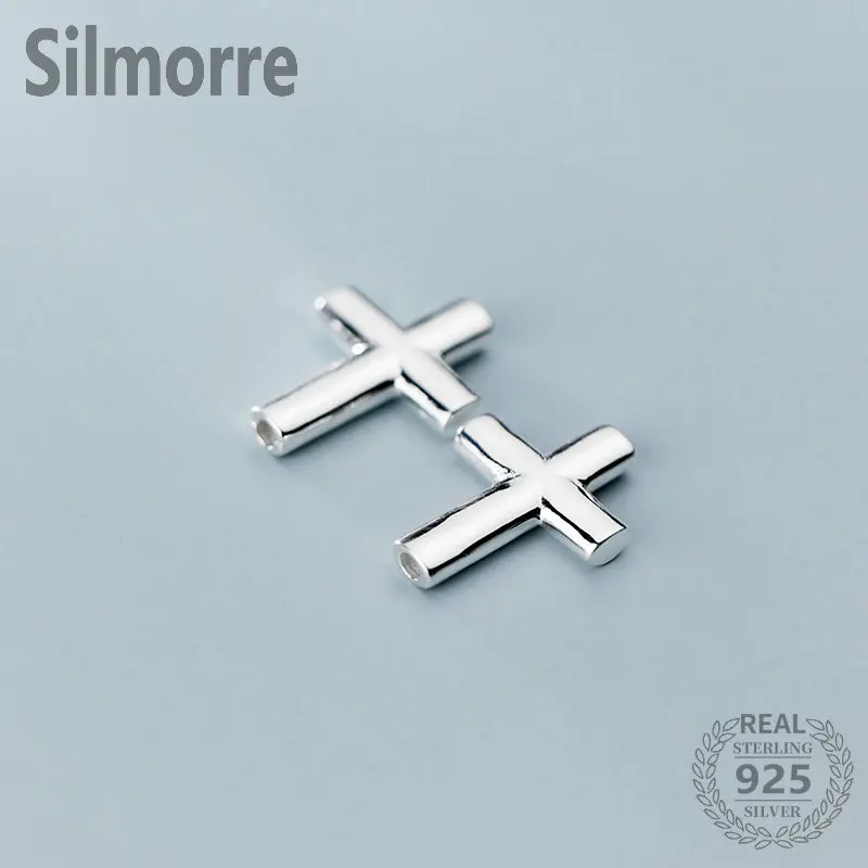 925 Sterling Silver Cross Spacer Charm Beads for DIY Bracelet Necklace Making Loose Beads Jewelry Finding