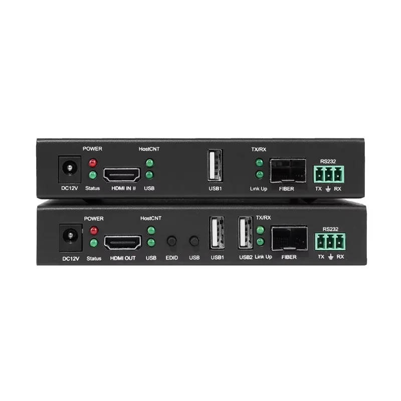 

Industrial-Grade Fiber Extender with KVM Long-Distance 4K HDMI Extender HDMI Fiber Optic Transmitter/Receiver Kit
