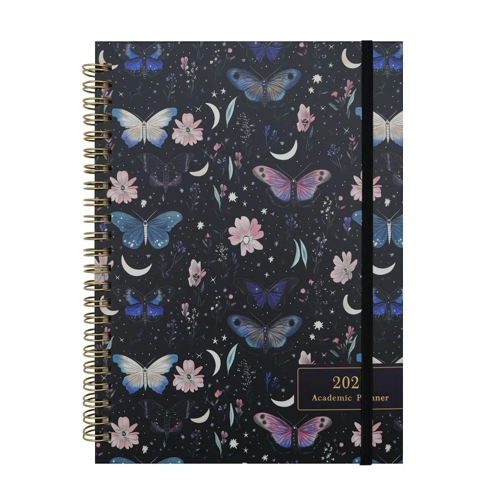 Paper Made 2027 Weekly Planner Solid Color Twin Wire Binding Floral Spiral Notebook Thick Pages Flexible Cover