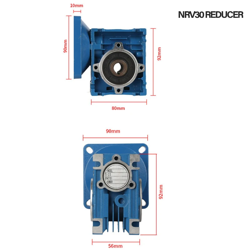 NMRV30 Motore a ingranaggi a vite senza fine CC da 200 W sicuro e affidabile 12 V 24 V con albero di uscita singolo RV30 Velocità regolabile può CW CCW