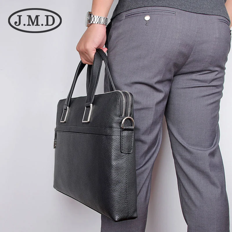 leather men's bag Business handbag Cowhide horizontal briefcase Computer bag Casual men's bag 7412