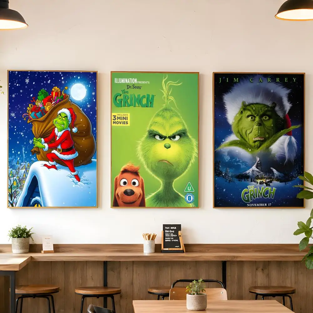 How The A-G-G-Grinchs Stole C-Christmas Film Poster Matte Wall Peel And Stick Decor Bedroom Living Room Office Dorm Home