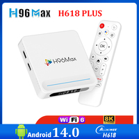 H96 MAX H618 PLUS Allwinner H618 Smart TV Box Android 14 TV Box Wifi6 4G 32G 128G 4K 8K HD 2.4G&5G WiFi Media Player Set Top Box