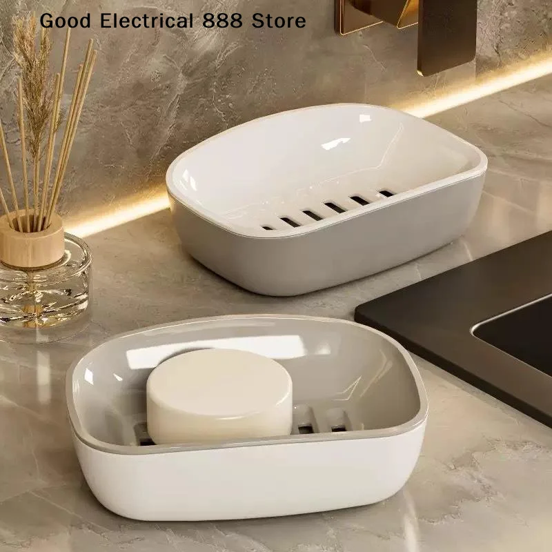 【G】Two Layer Plastic Soap Dish With Self Draining Design Perfect For Bathroom Kitchen Sink Countertop Daily Use