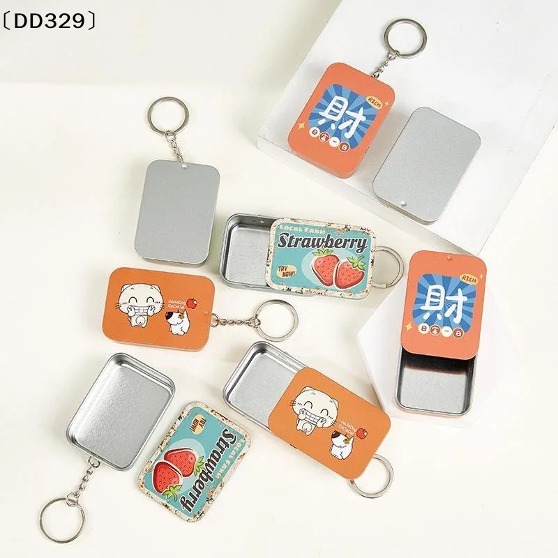 1Pc Rectangular Slide Top Containers Push-Pull Tin Box For Lip Balm Empty Metal Storage Boxes With Sliding Lids  〔DD329〕