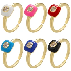 Enamel LOVE Ring Gold Color Cubic Zirconia  For Women Summer Opening CZ Crystal Ring party Jewelry Wholesale:VJ355