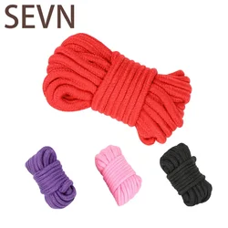 2023 New 10M Sex Slave Bondage Rope Soft Cotton Knitted Rope BDSM Restraint Man Adult Play Bondage Rope Role Play Sex Toy