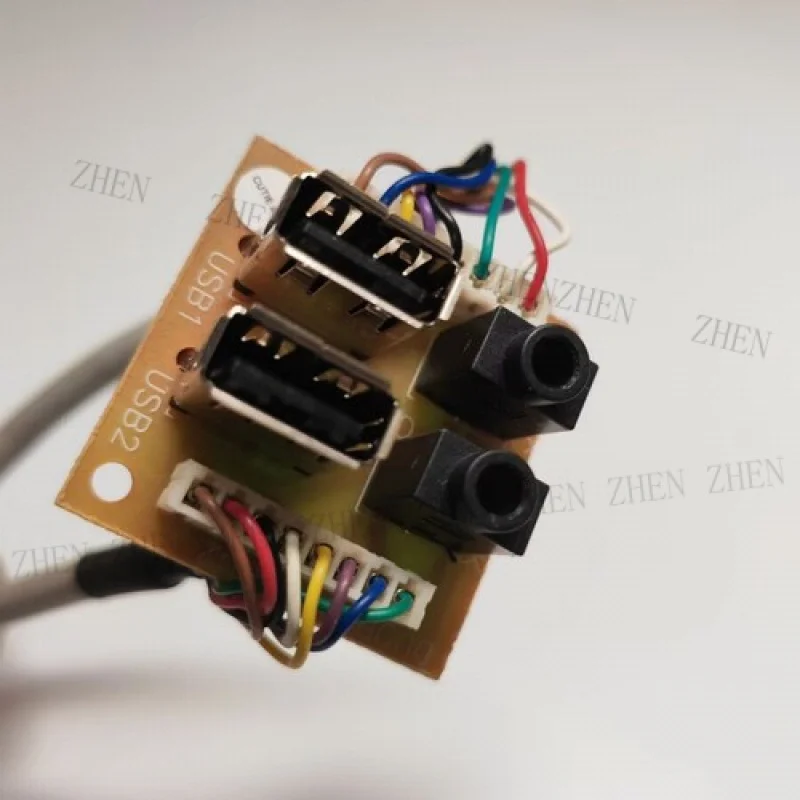 Y Y 2-Port USB 2.0 9Pin 3.5mm Audio Interface Motherboard Front Square Case Panel