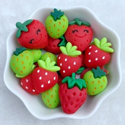10Pcs Novo Mini Bonito Misto Pequeno Morango Série Flat Back Resina Scrapbooking DIY Jóias Artesanato Decoração Accessorie