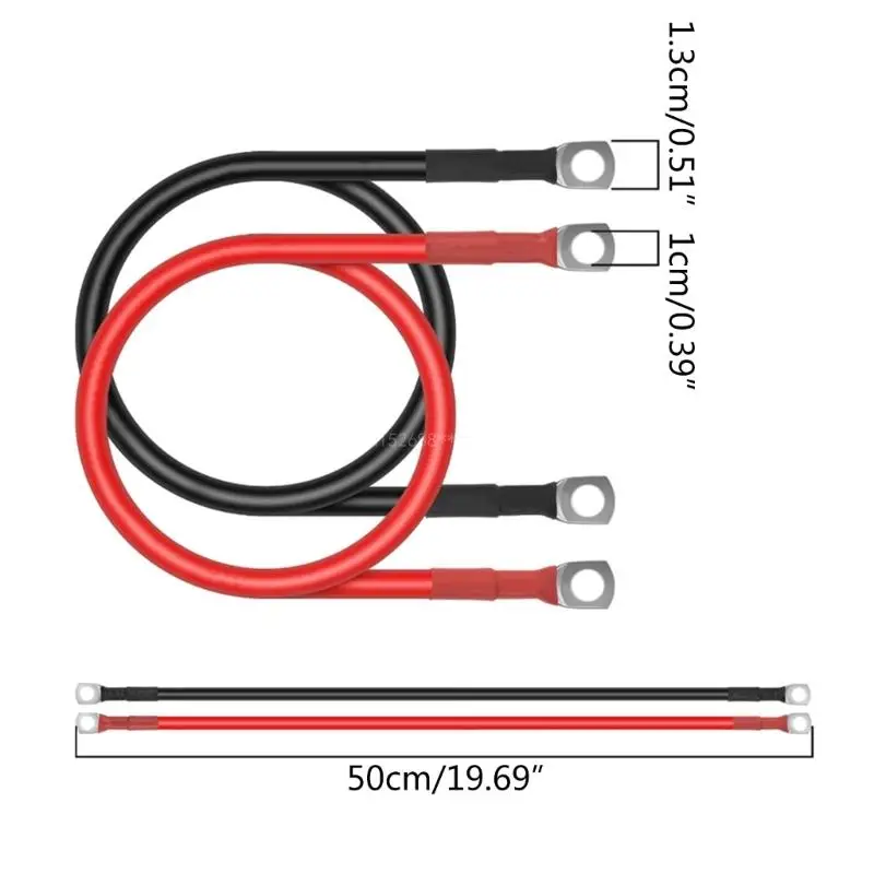 2 шт. 5AWG медный аккумуляторный инверторный кабель с наконечниками для солнечных автодомов, автомобилей, лодок