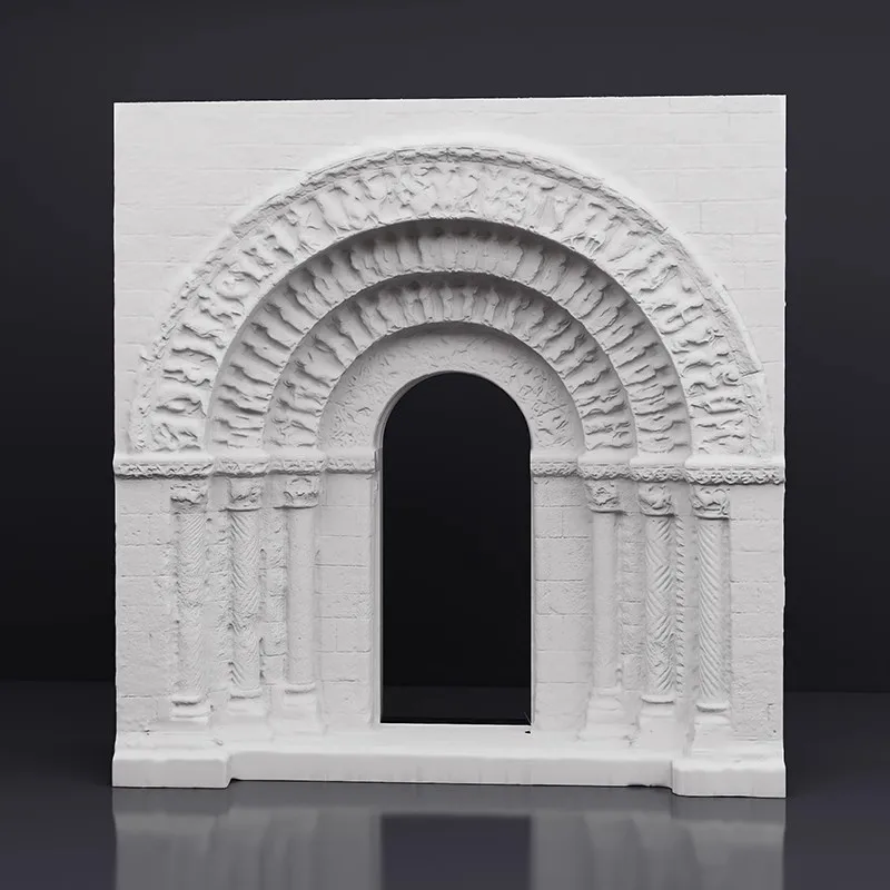 Gothic Cathedral Arch Plaster Relief Sculpture Nordic Home Decor 3D Art Decorative Artworks Interior Arch Relief Home Decor