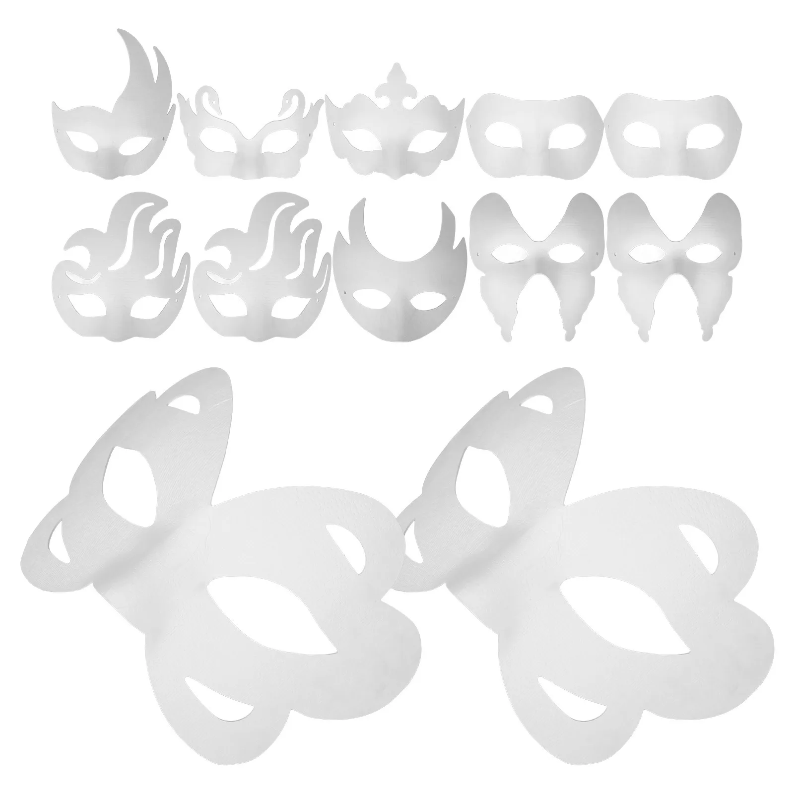 16 pçs diy máscaras de máscaras em branco máscaras de papel incolor para o dia das bruxas aniversário carnaval cosplay festa máscara de máscaras branca