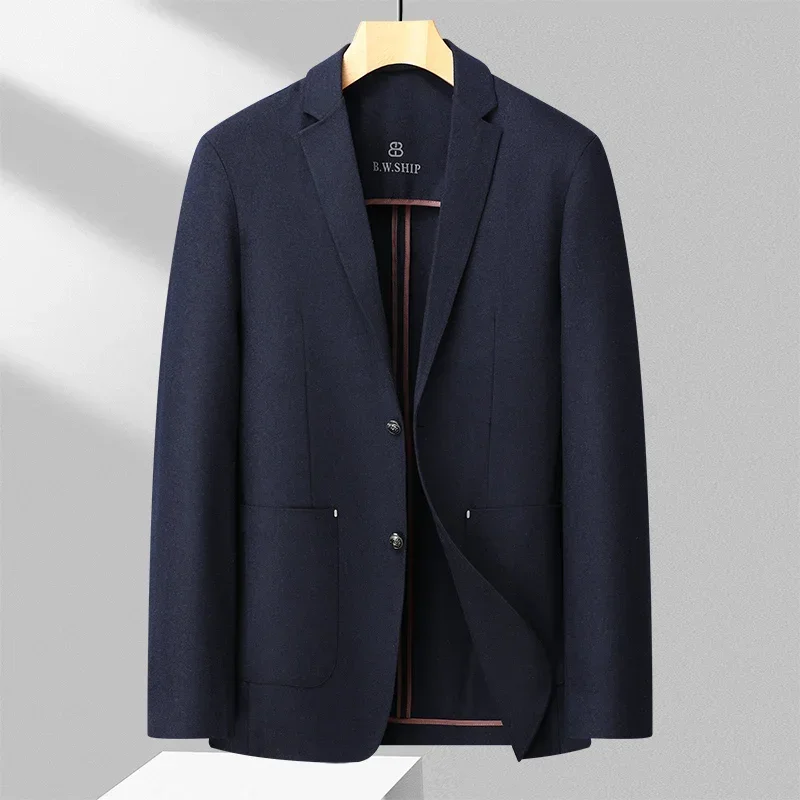 High quality men fashion handsome all fashion wool suit spring and autumn elastic seamless casual men's jacket  Blazers（M-4XL）