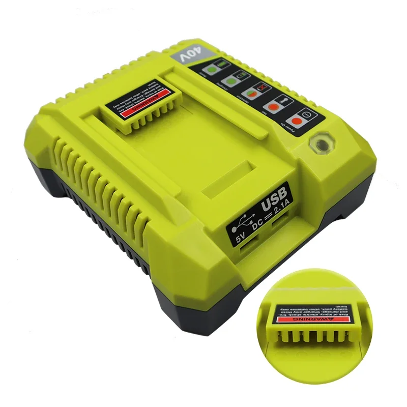 Cargador de batería de iones de litio OP401 para batería de iones de litio Ryobi 40V OP4050A OP4015 OP4026 OP4030 OP4040 OP4050 OP400A OP403A ZROP401