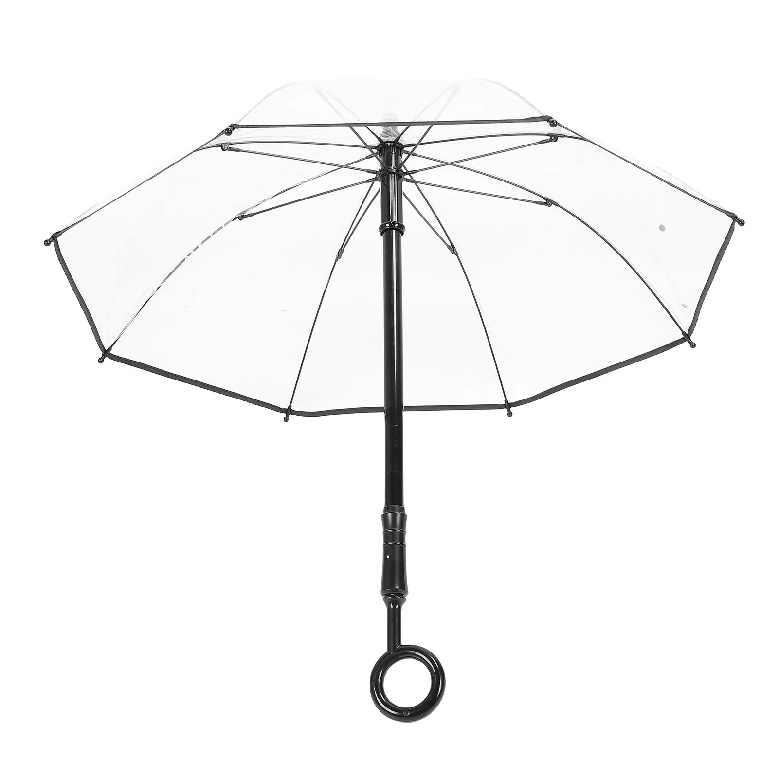 Clear Umbrella Water Sprayer Push Pull Lightweight Transparent Rain Umbrella with Circular Handle for Prank Game Clear Umbrella