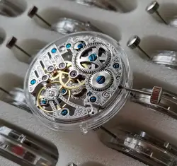 Watch movement Manual mechanical movement Tianjin China Seagull ST3600SK movement Silver hollowed-out movement blue screws