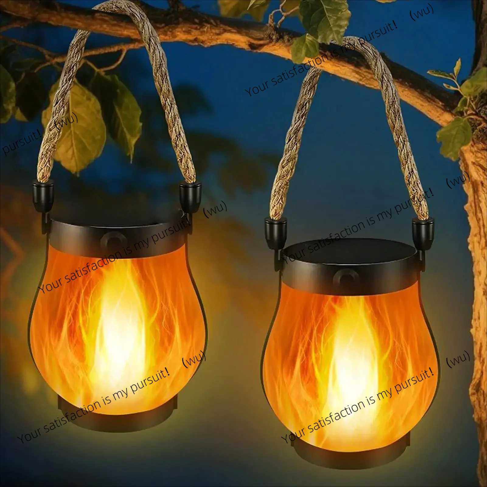 for Outdoor Camping Waterproof Field Night Lights Weatherproof Flame Light Solar Garden Light Solar Dancing Flame Lantern
