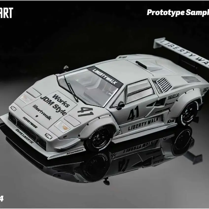 TOPART Diecast 1/64 Lamborghini Countach LB Fully Open Car Model Play Vehicles Collectible Model Cars Toys for Boys Gift