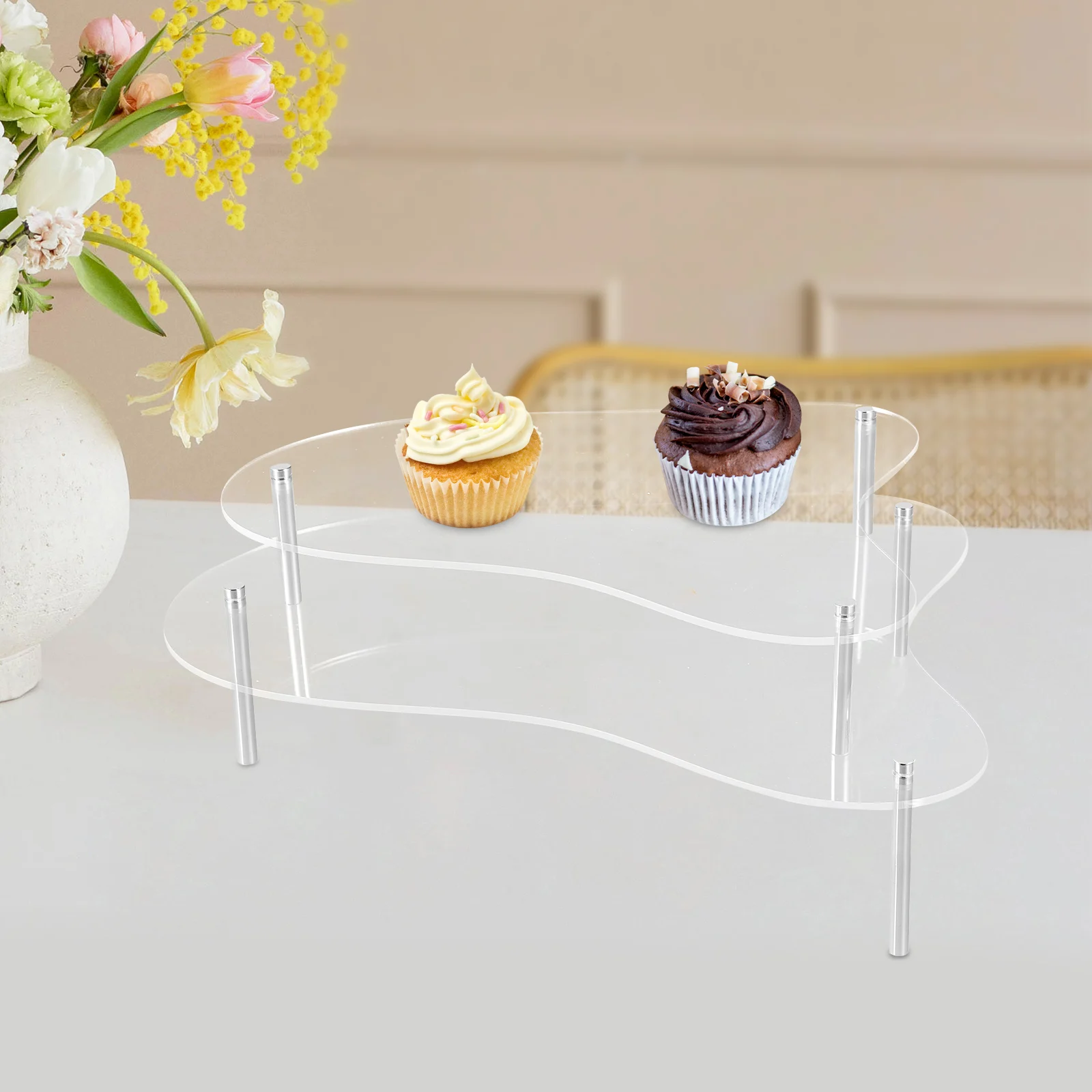 

Clear Acrylic Cake St 1 Set BT098 Small Medium Size Food Display Risers for Party Table Weddings Birthdays Home Use