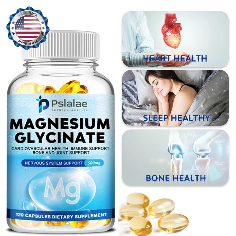 

Magnesium Glycinate 500mg - Supports Muscle, Nerve, Joint and Heart Health, Promotes Deep Sleep