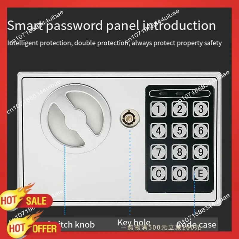 B47C صندوق الأمان الرقمي آمن للنقود خزنة إلكترونية خزائن صندوق النقود جدار آمن حصالة الحائط Foroffice Hotel