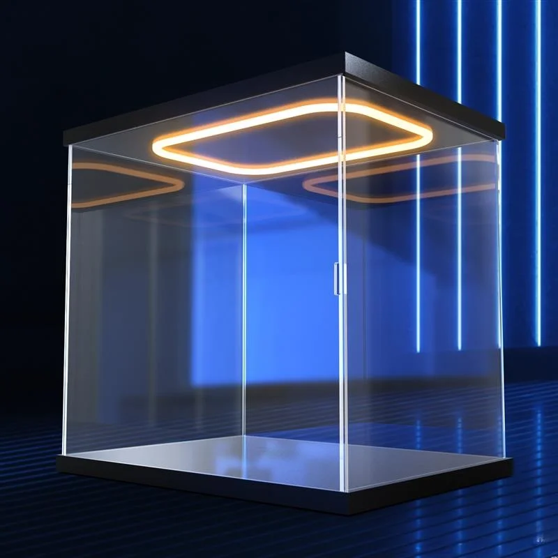 

Высокопрозрачный акриловый футляр для хранения с деревянным основанием для фигурок и коллекционных предметов, демонстрационный, разных размеров