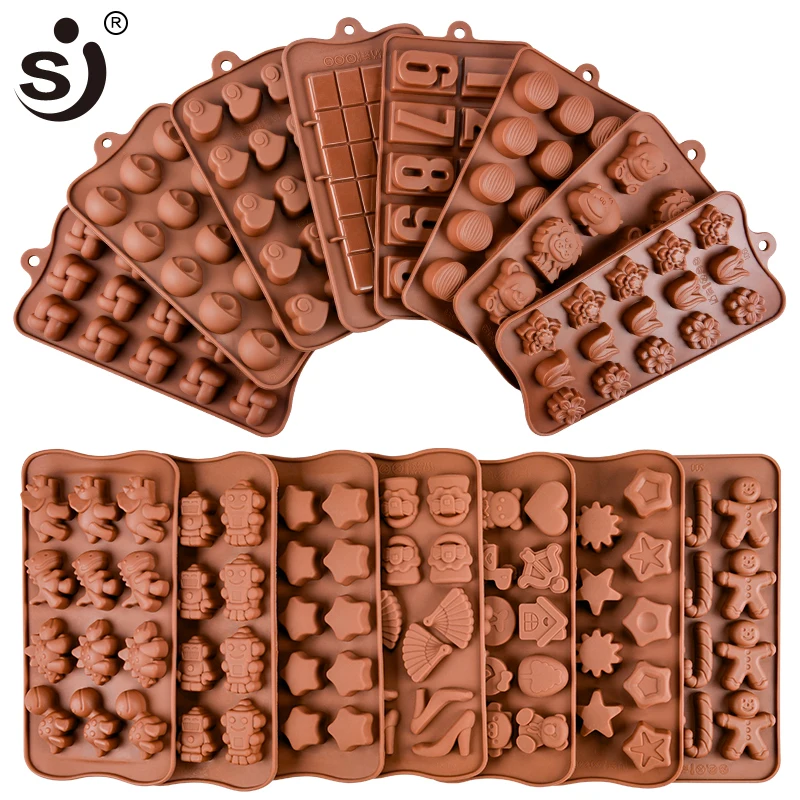 24 Shapes New Silicone Chocolate Mold Baking Tools Silicone Cake Mold Jelly And Candy Mold 3D Numbers DIY Cake Decorations Tools