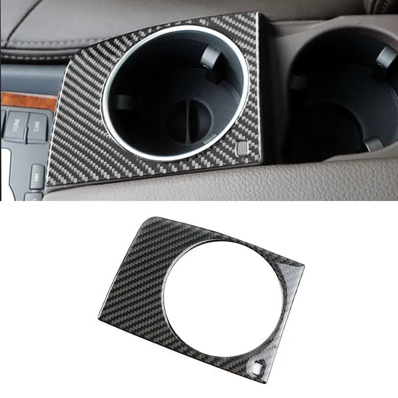 

For Audi Q7 2007 2008 2009 2010 2011 2012 2013 2014 2015 Car Carbon Fiber Central Armrest Water Cup Holder Frame Cover Trim