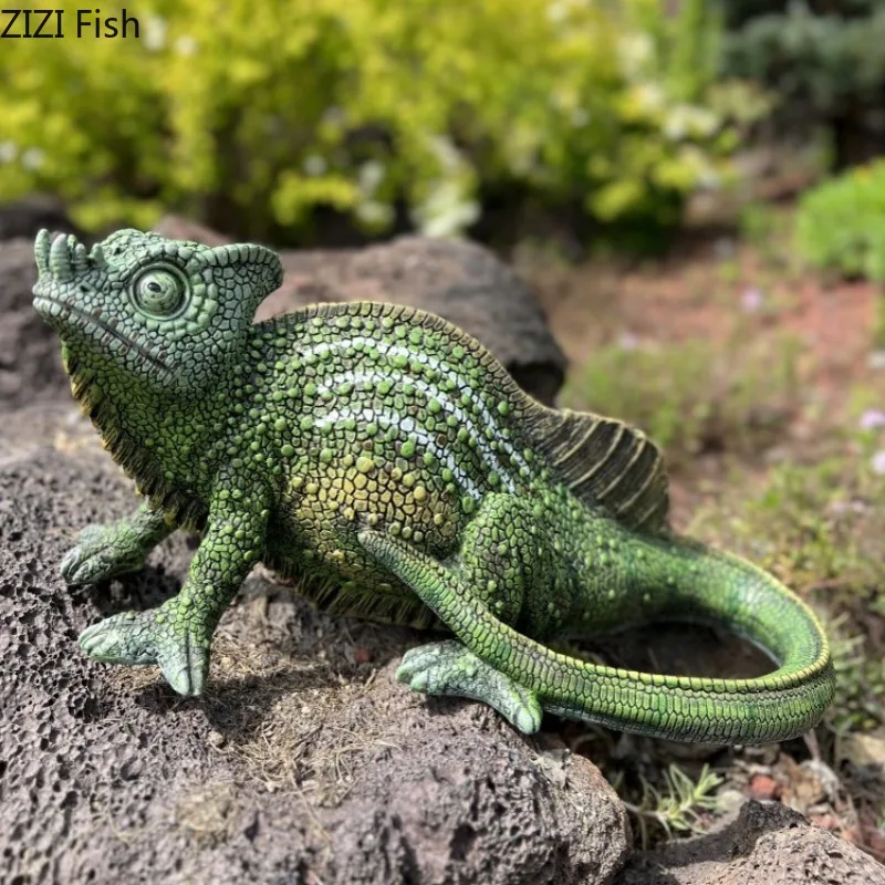 

Courtyard Garden Decoration Resin Imitation Animal Ornaments Chameleon Lizard Sculpture Statue Figurines Home Decor Accessories