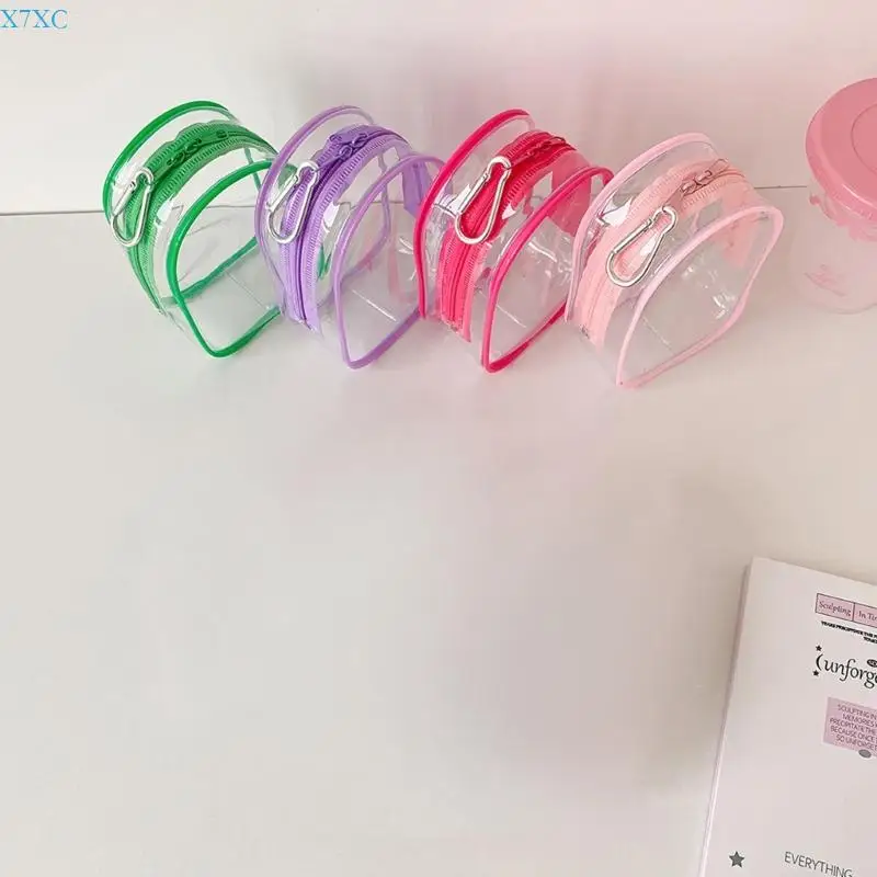 

X7XC Dustproof Hanging Storage Bag For Cotton Plush Clear PVC Collectible Doll Case with Hook Travel Friendly Design