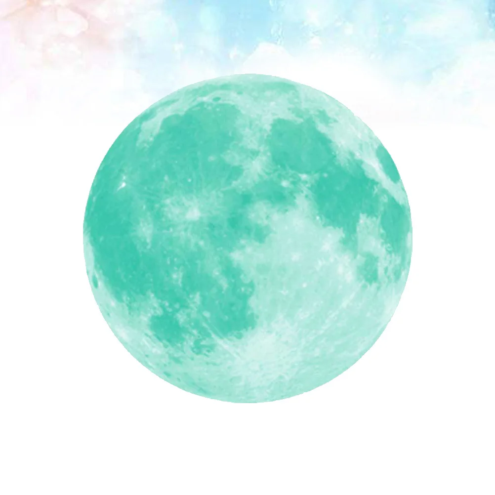 

Glow in The Dark Moon Wall Sticker Round 40cm Luminous Removable Shining Wall Decal Bedroom Kids Room Night Light Decor