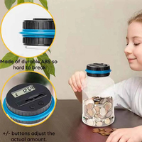 Digital Money Box With Counter Electronic Piggy Bank Display US Dollar Money Saving Box Large Transparent Coin Counter