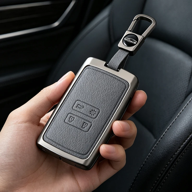 Car Remote Key Case Cover For Renault Koleos Captur Megane Clio Scenic Talisman Arkana For Dacia Sandero Card Zinc Alloy Shell