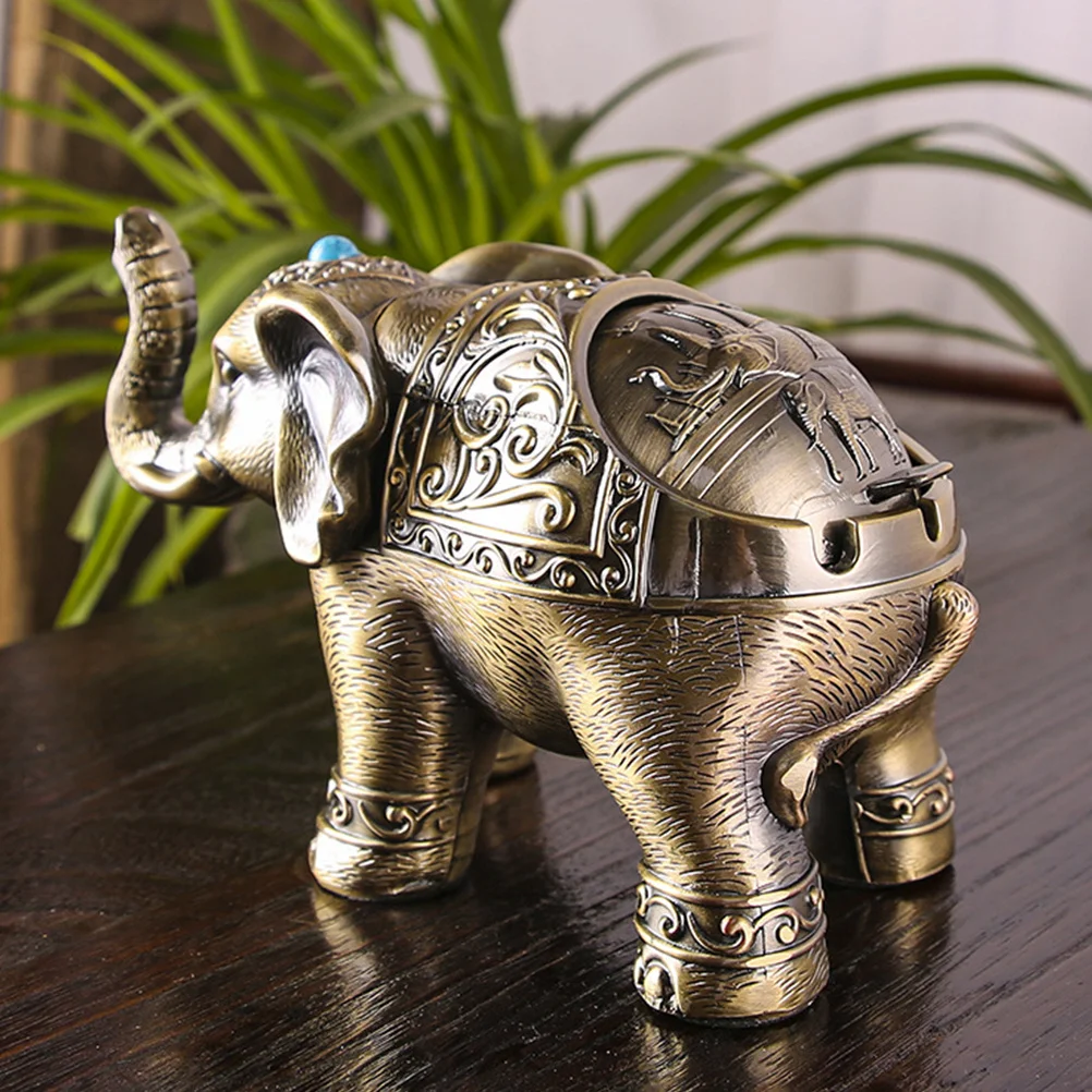 

Ashtray Alloy Desktop Decoration Office Cigar Ash Container Metal Elephant Shaped Elephant Shape Ash Tray Holder