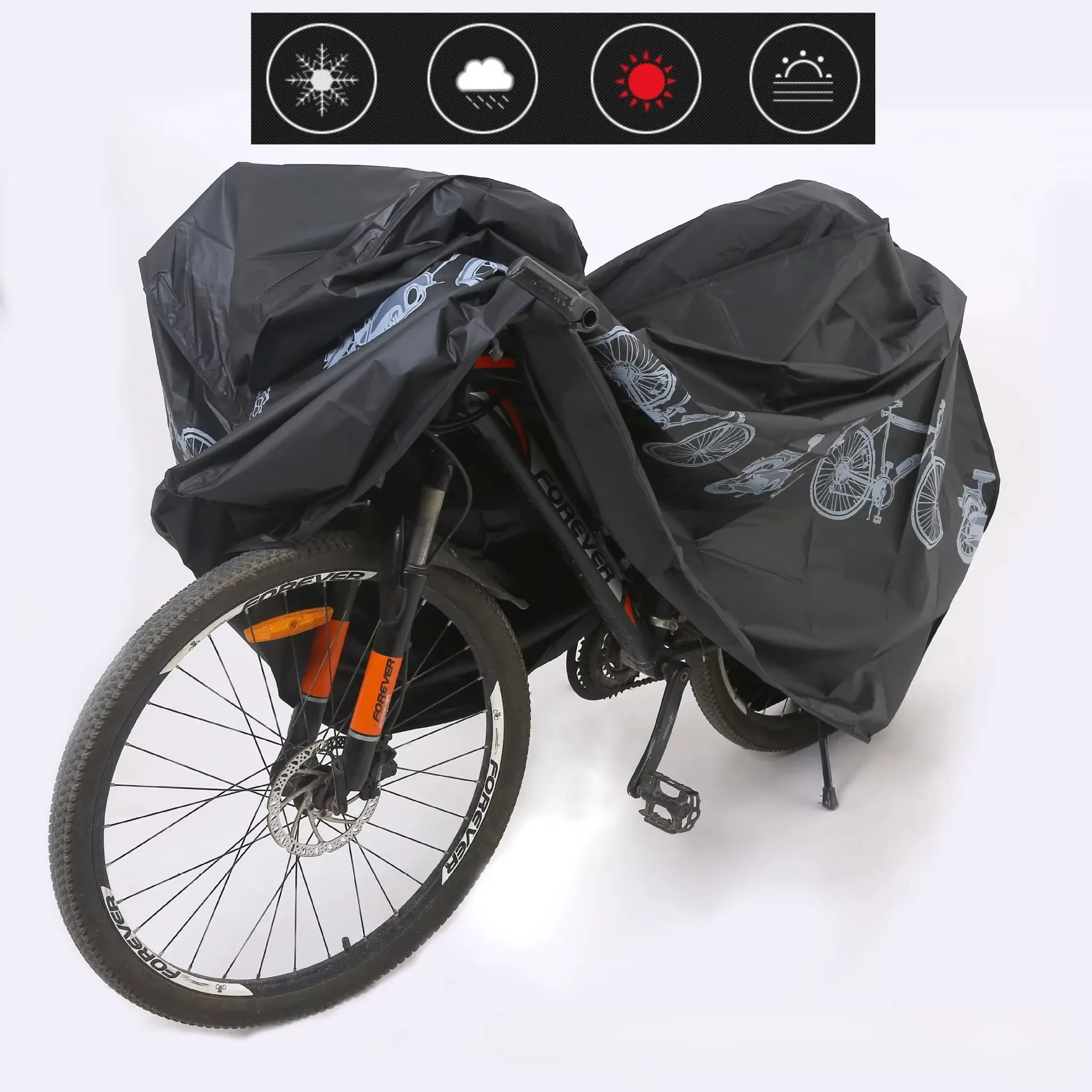 Waterproof UV Protection Bicycle Cover Outdoor Rain Dust Shield Bike Protector Case Accessory for MTB Mountain Road Cycling Bike