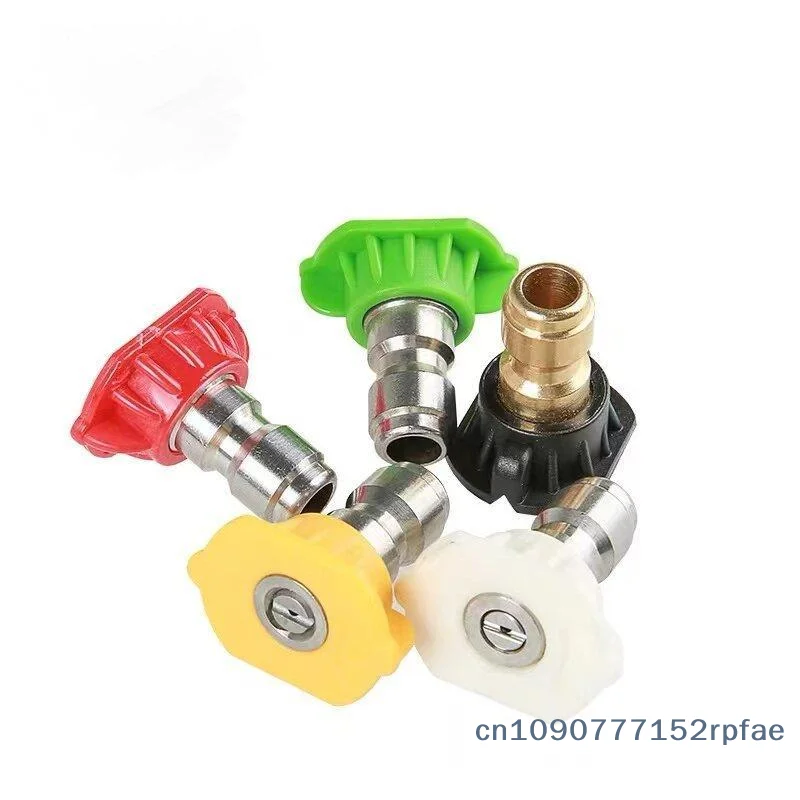 5 Pcs 1/4inch Quick Connect High Pressure Washer Spray Nozzle 0 15 25 40 65 Degree Watering Soap Nozzle Tip Garden Cleaning
