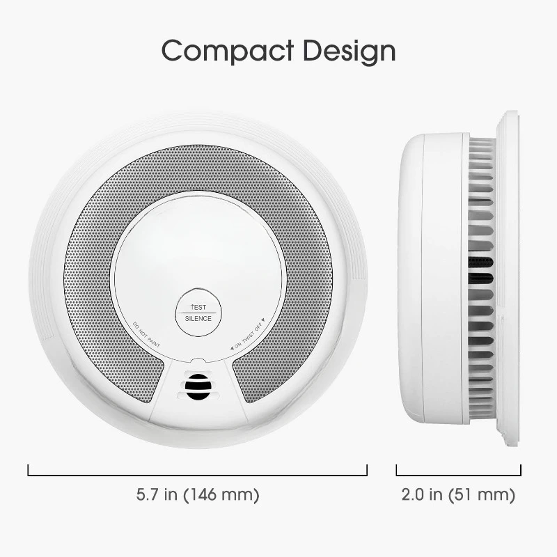 Wireless Interconnected Combination Smoke and Carbon Monoxide Detector, 10-Year Battery Powered Fire and CO Alarm