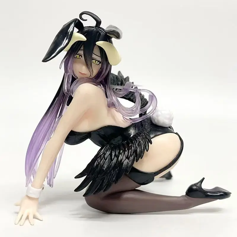 1-3pcs 11cm anime overlord figure albedo rabbit girl kneeling anime model toys gifts collection decoration ornaments pvc
