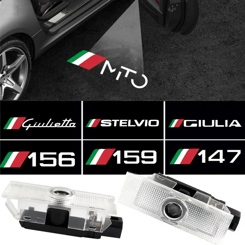 

LED Car Door Welcome Lights for Alfa Romeo Alfa Romeo Giulietta Mito Stelvio Giulia 159 147 Courtesy Projector Ghost Shadow Lamp