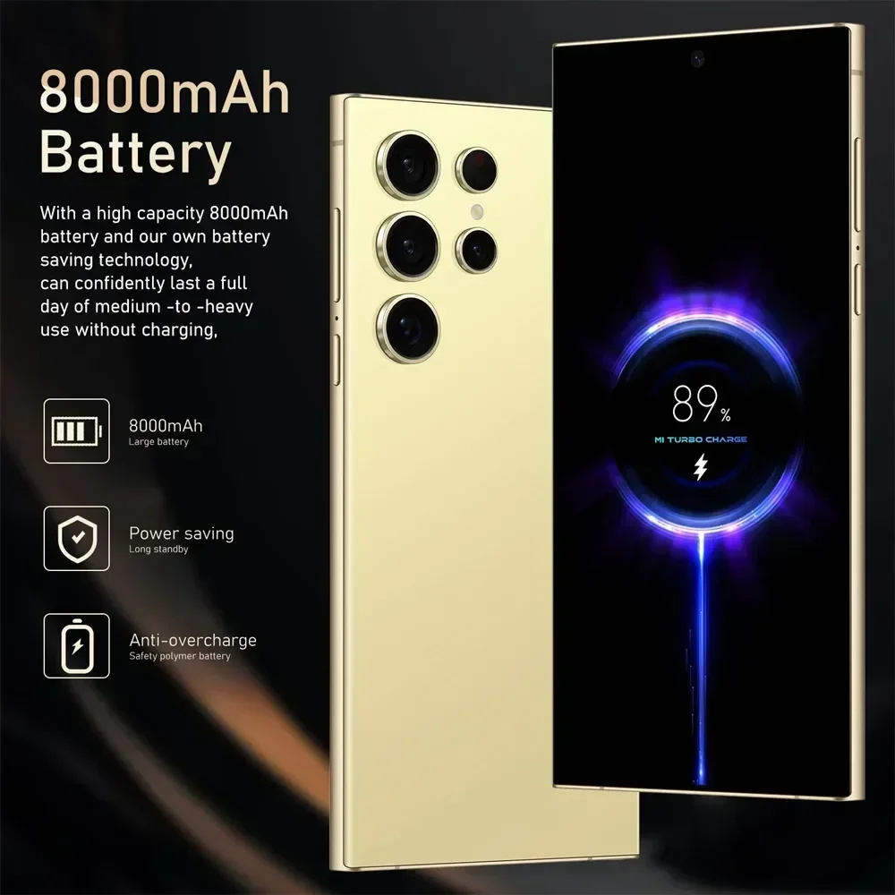 S24 Ultra-teléfono inteligente 5G, Smartphone con pantalla HD de 7,3 pulgadas, Gen3 Snapdragon 8, 16GB + 1TB, Android 14, 7800mAh, desbloqueado con