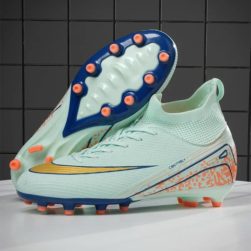 

New Men Soccer Shoes Match Football Boots Sport Breathable Long Spikes Outdoor Cleats Adult Comfortable Training Boys Non Slip